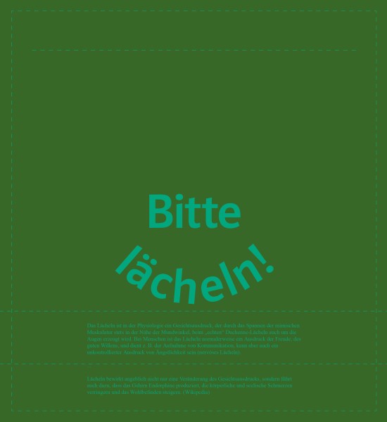 Wechselklappe für Umhängetasche - Bitte Lächeln - grün/hellgrün - Größe M