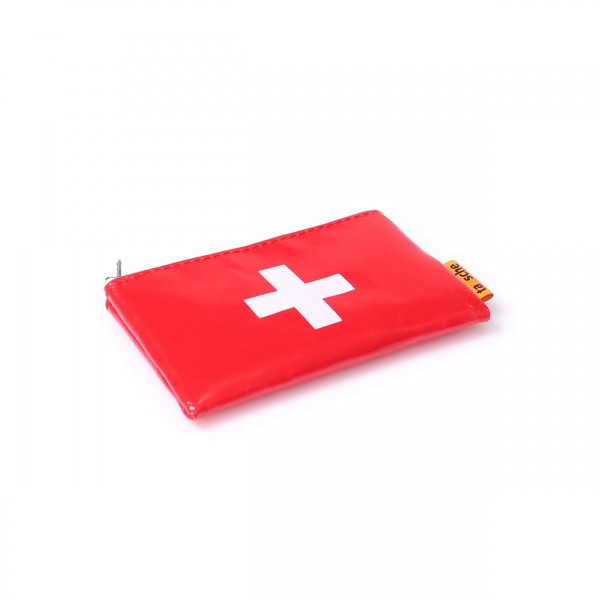 credit card cover - truck tarpaulin - cross - red - 1